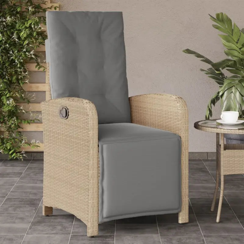 Verstelbare tuinstoel van poly rattan met wasbare hoes - Gemengd beige / 1 - Tuinstoelen