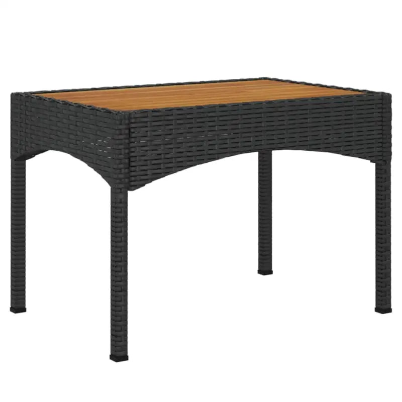 Verstelbare tuinstoelen met tafel van poly rattan en zwart materiaal - Tuinstoelen