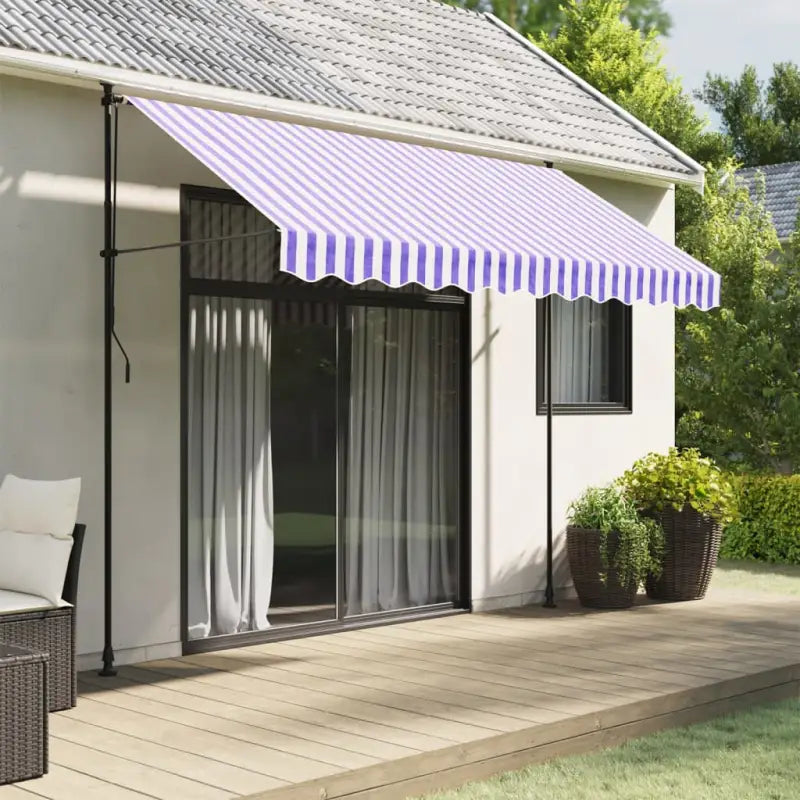 Vervangingsdoek voor Luifelrok voor een Frisse uitstraling - Blauw en wit / 3 m / 1 - Zonwering