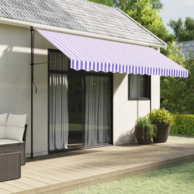 Vervangingsdoek voor Luifelrok voor een Frisse uitstraling - Blauw en wit / 4 m / 1 - Zonwering