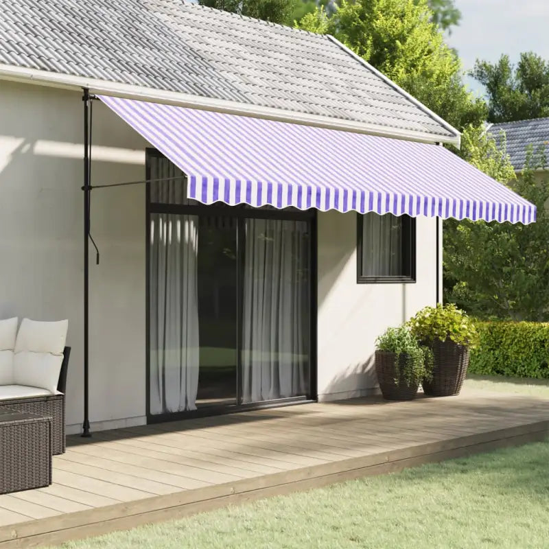 Vervangingsdoek voor Luifelrok voor een Frisse uitstraling - Blauw en wit / 4.5 m / 1 - Zonwering