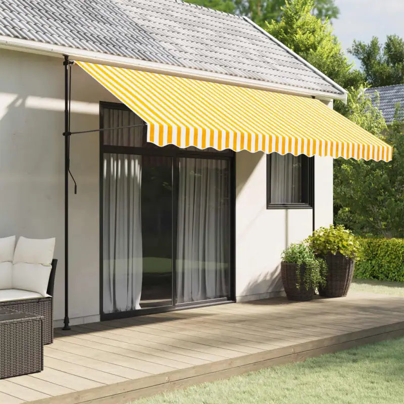 Vervangingsdoek voor Luifelrok voor een Frisse uitstraling - Geel en wit / 4 m / 1 - Zonwering