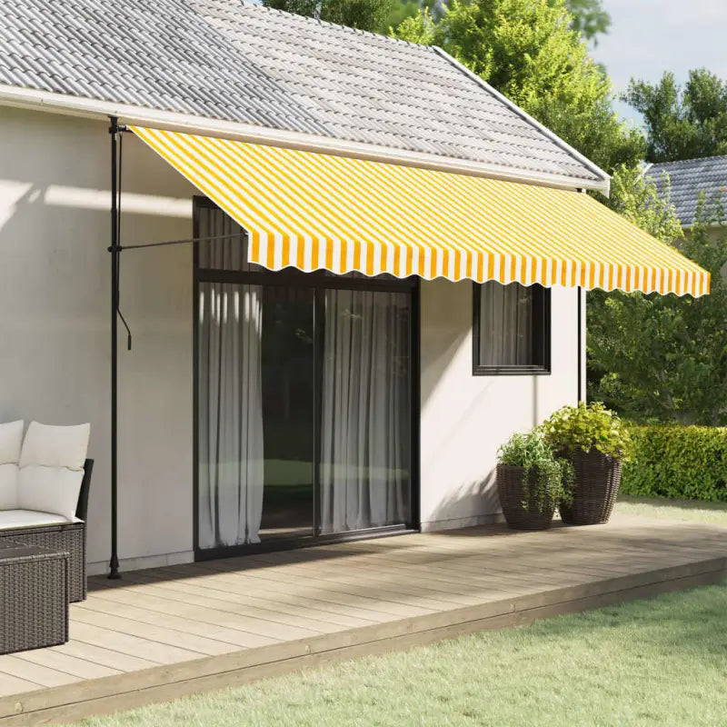 Vervangingsdoek voor Luifelrok voor een Frisse uitstraling - Geel en wit / 4.5 m / 1 - Zonwering