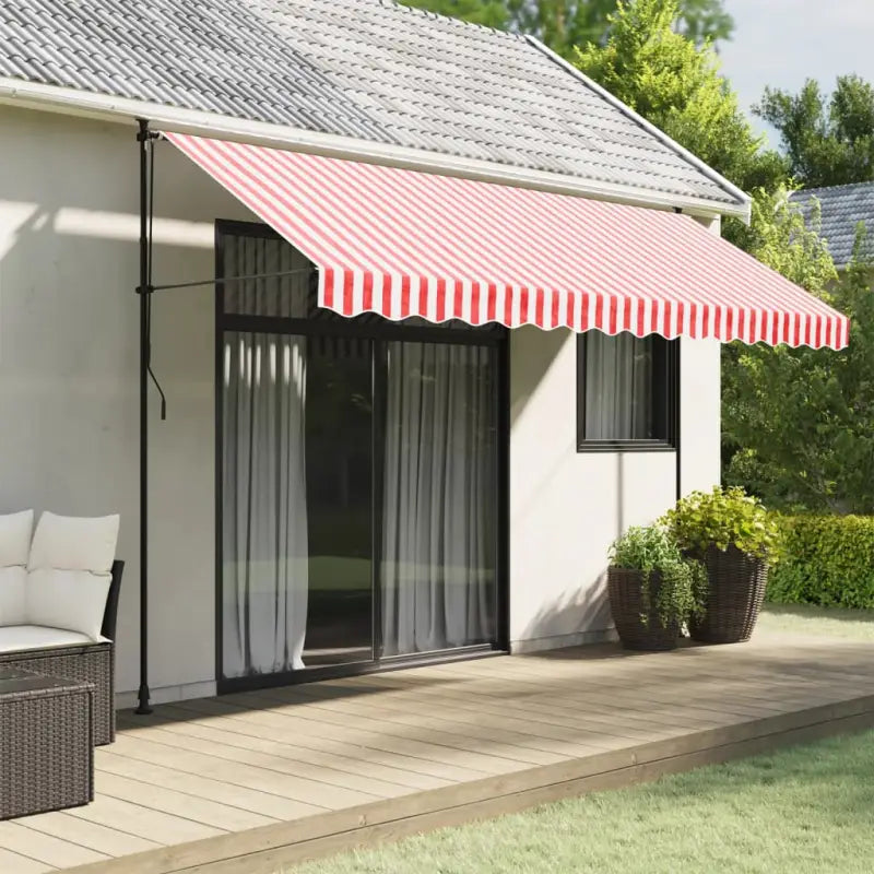 Vervangingsdoek voor Luifelrok voor een Frisse uitstraling - Rood en wit / 4 m / 1 - Zonwering
