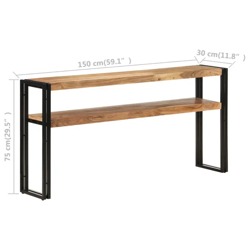 vidaXL Wandtafel 150x30x75 cm massief acaciahout - Bijzettafels