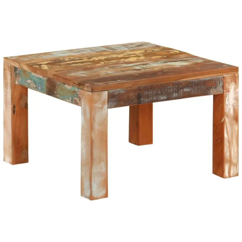 Vierkante salontafel van massief gerecycled hout voor landelijke stijl - 55 x 55 x 35 cm / 1 / massief gerecycled hout
