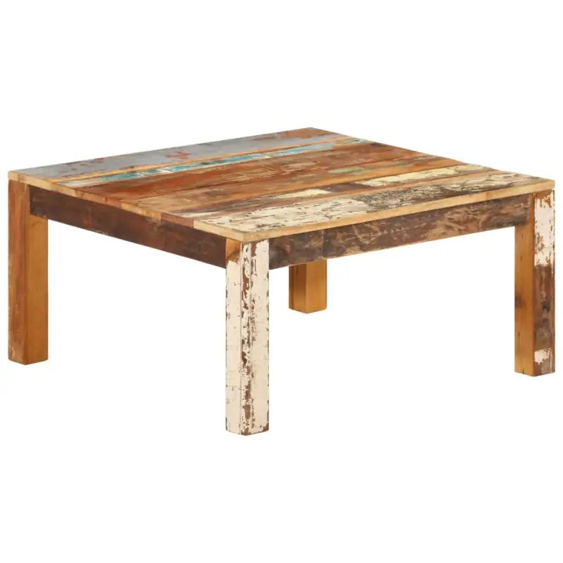 Vierkante salontafel van massief gerecycled hout voor landelijke stijl - Salontafels