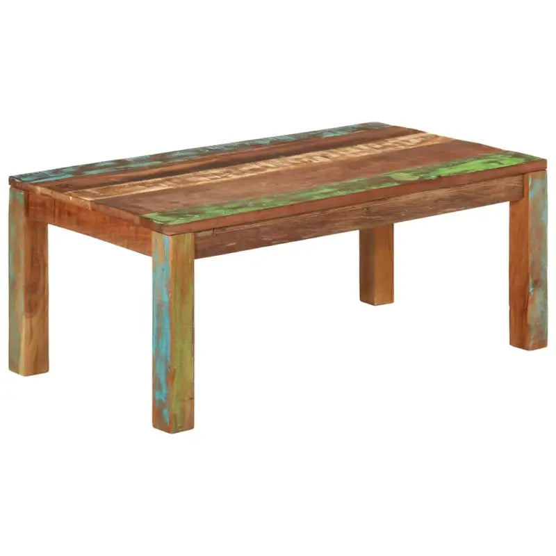 Vierkante salontafel van massief gerecycled hout voor landelijke stijl - 100 x 55 x 40 cm / 1 / massief gerecycled hout