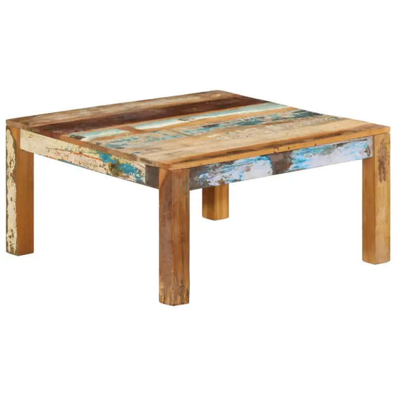 Vierkante salontafel van massief gerecycled hout voor landelijke stijl - Salontafels