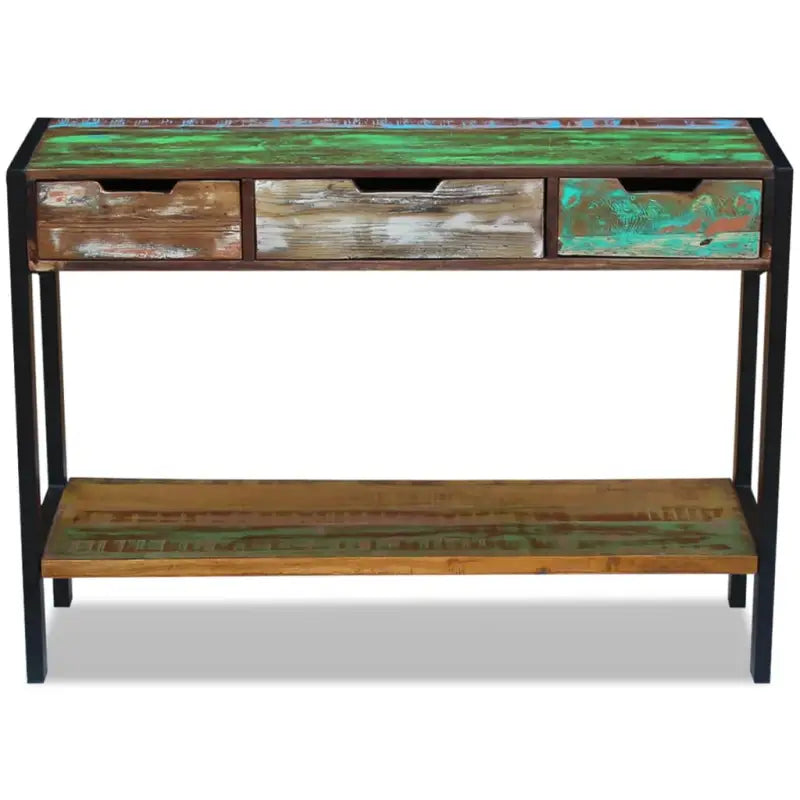 Vintage dressoir van massief gerecycled hout met stalen frame - Dressoirs & buffetkasten