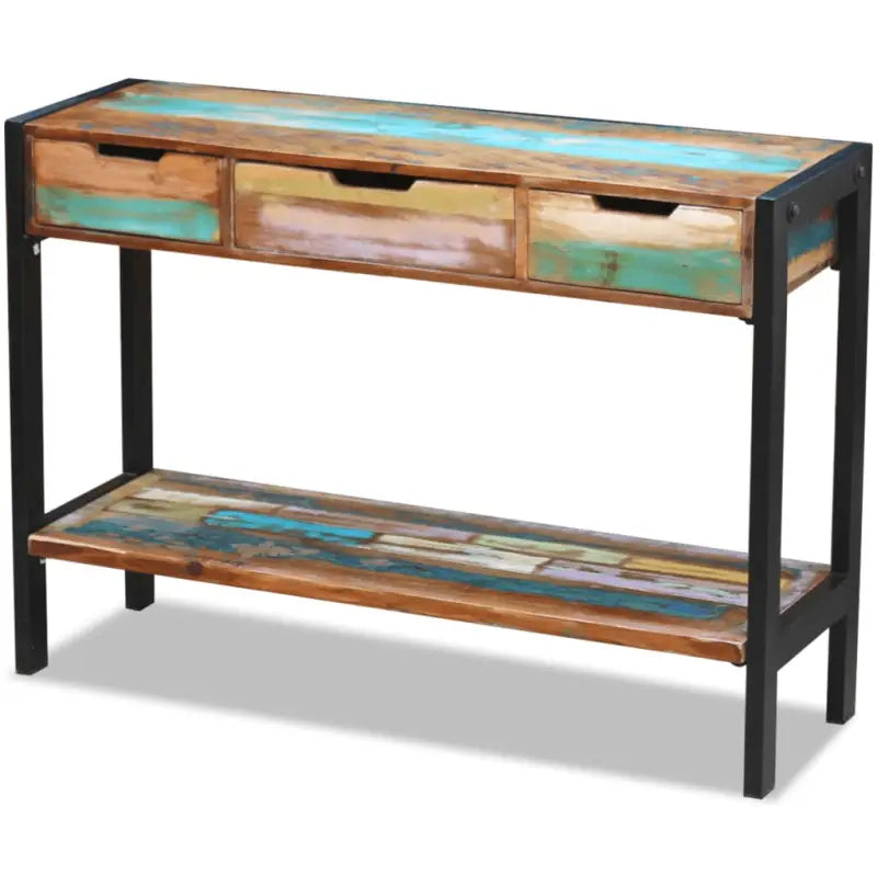 Vintage dressoir van massief gerecycled hout met stalen frame - Dressoirs & buffetkasten