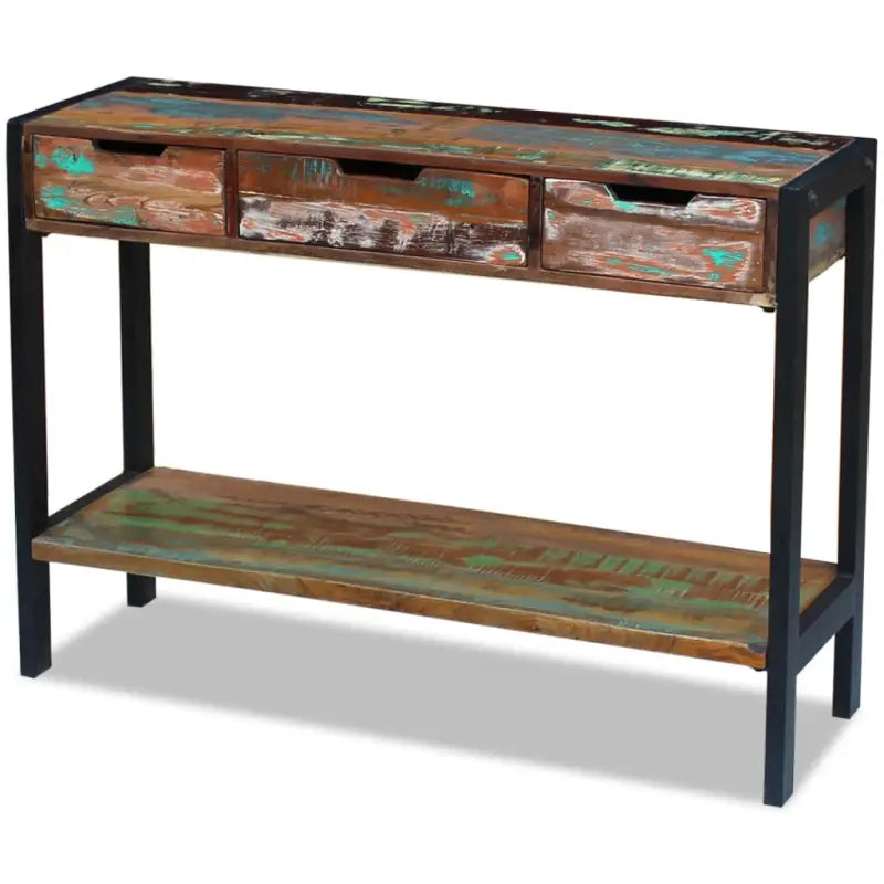 Vintage dressoir van massief gerecycled hout met stalen frame - Dressoirs & buffetkasten