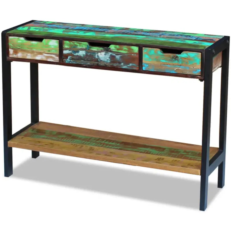 Vintage dressoir van massief gerecycled hout met stalen frame - Dressoirs & buffetkasten