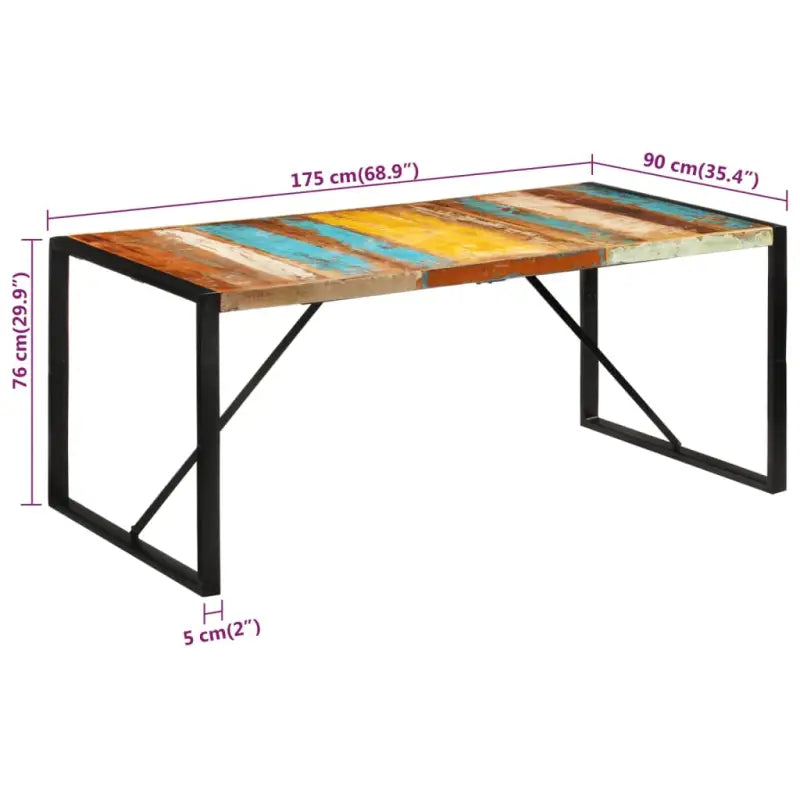 Vintage eettafel van massief gerecycled hout voor een opvallende woonruimte - Eettafels