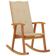 Vintage houten schommelstoel van massief acaciahout met elastische band - Tuinstoelen