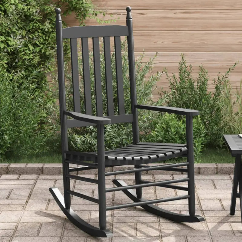 Vintage houten schommelstoel voor een elegante en tijdloze sfeer - Zwart / 1 - Tuinstoelen