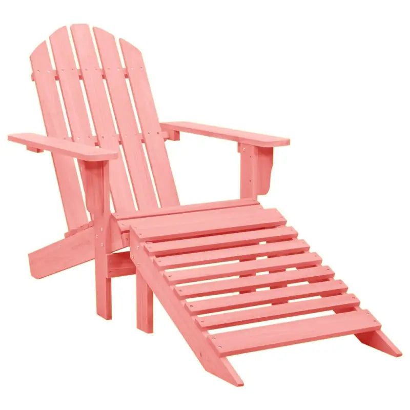 Vintage Houten Tuinstoelen met Voetenbank for Buitenruimte - Roze / 1 - Tuinstoelen