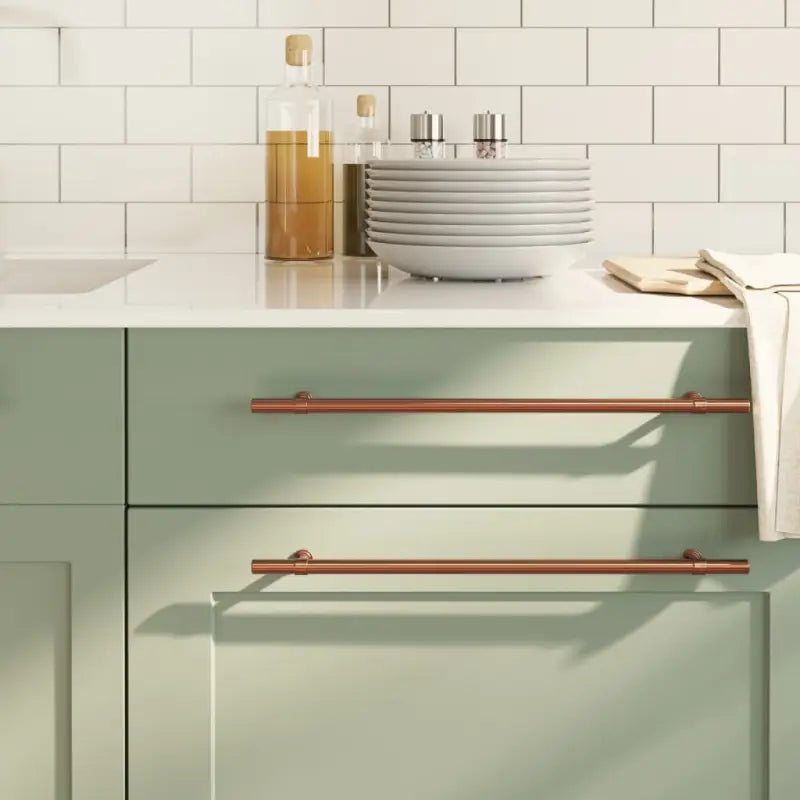Vintage kastknoppen met geborstelde afwerking in duurzaam roestvrij staal - Brons / 320 mm / 20 - Kastknoppen