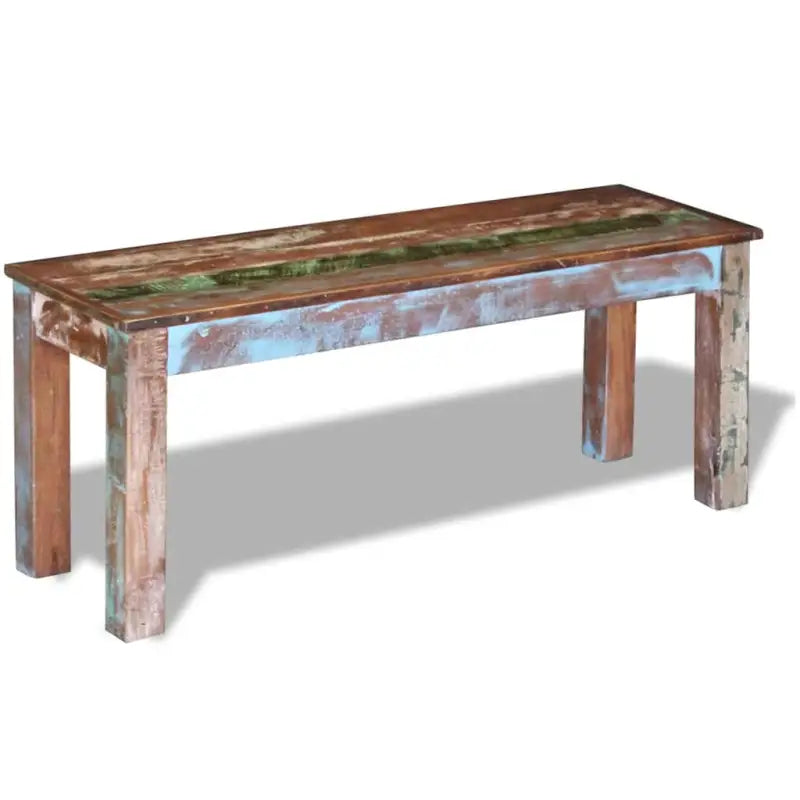 Vintage opberg- en halbankje van massief gerecycled hout - 110 x 35 x 45 cm - Opberg- & halbankjes