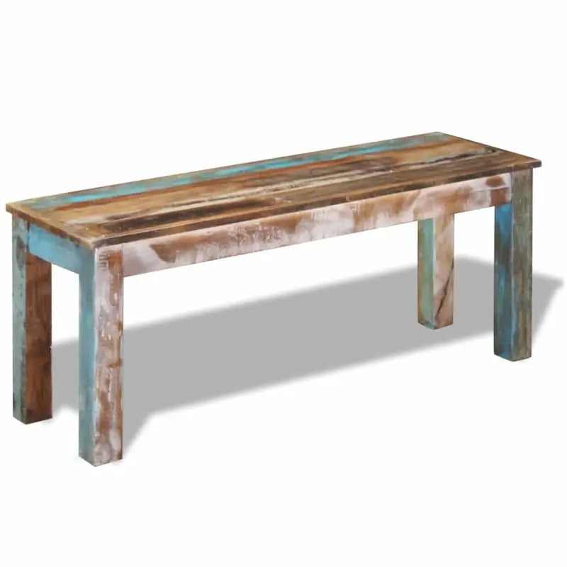 Vintage opberg- en halbankje van massief gerecycled hout - 110 x 35 x 45 cm - Opberg- & halbankjes