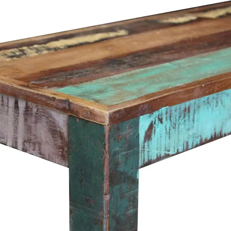 Vintage opberg- en halbankje van massief gerecycled hout - 110 x 35 x 45 cm - Opberg- & halbankjes