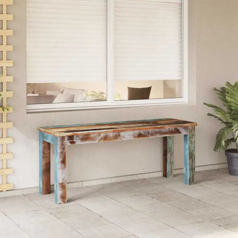 Vintage opberg- en halbankje van massief gerecycled hout - 110 x 35 x 45 cm - Opberg- & halbankjes