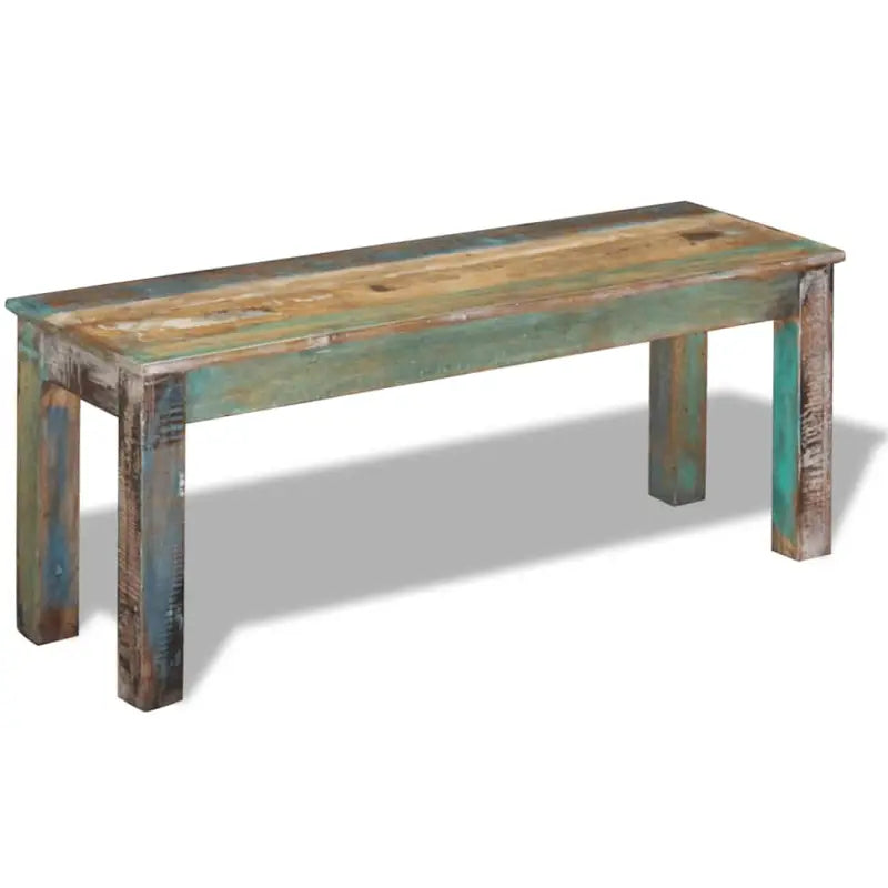 Vintage opberg- en halbankje van massief gerecycled hout - 110 x 35 x 45 cm - Opberg- & halbankjes