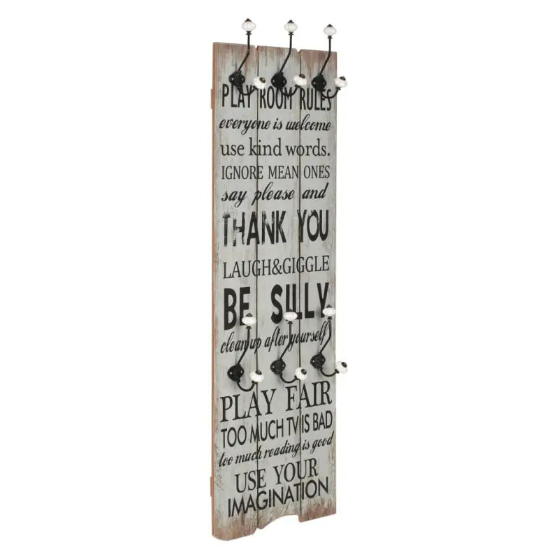 Vintage stijl kapstok met metalen haken en levering bevat - Thank You / 1 - Kapstokken
