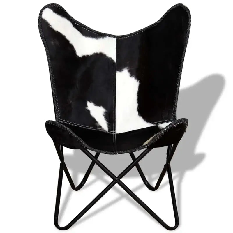 Vintage vlinderstoel met echt rundleer en ijzeren frame voor comfort - Fauteuils & Relaxfauteuils