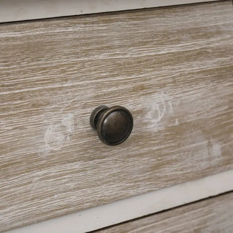 Vintagestijl houten nachtkastje van paulowniahout voor in huis en naast de bank - Nachtkastjes