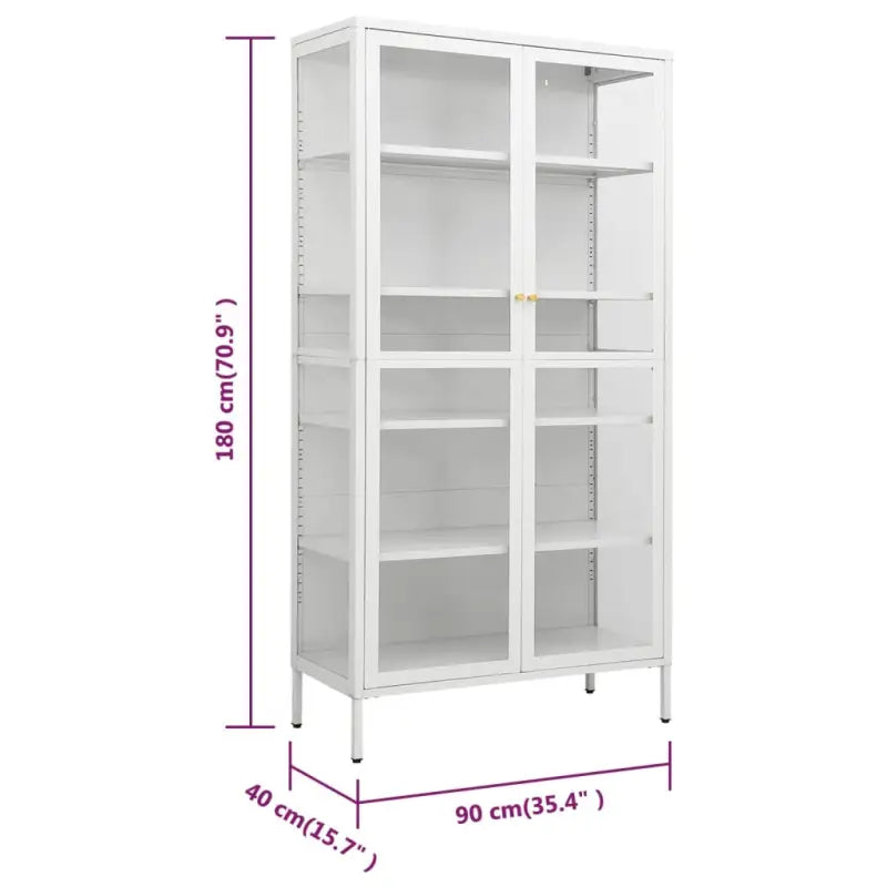 Vitrinekast met gehard glas en verstelbare schappen voor stijlvolle opberging - Opbergkasten & lockerkasten