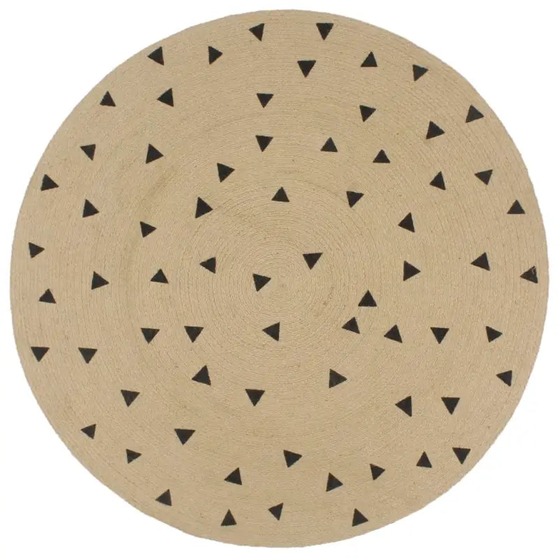 Vloerkleed met driehoek print van gevlochten jute voor een natuurlijke look - 150 cm / Driehoeken - Vloerkleden