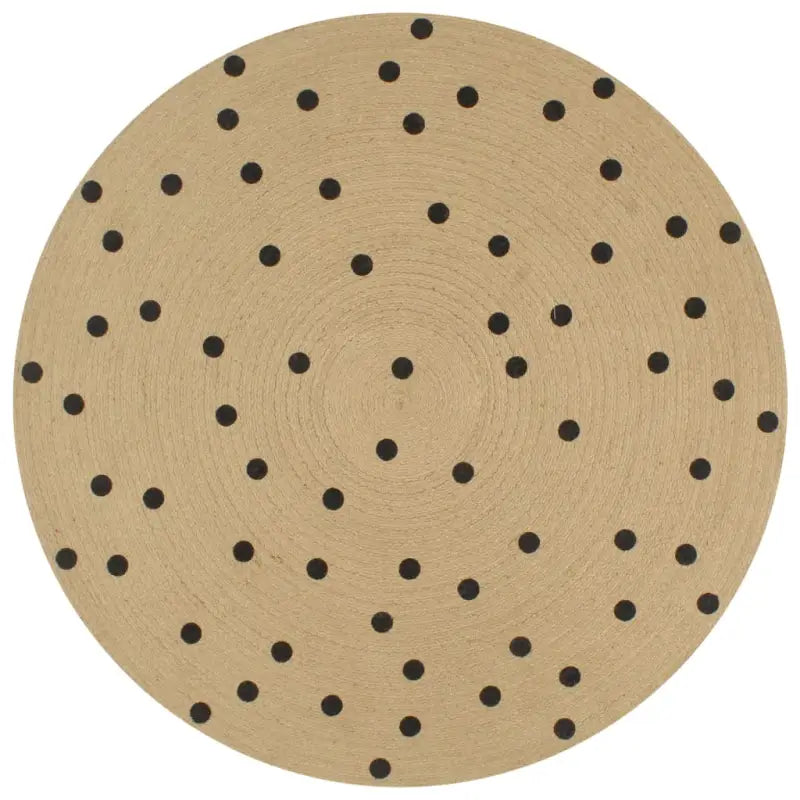 Vloerkleed met driehoek print van gevlochten jute voor een natuurlijke look - 90 cm / Polkadots - Vloerkleden