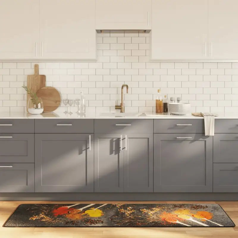 Vloerkleed met levendige kleuren en zacht fluweel voor de keuken - Blauw - Vloerkleden