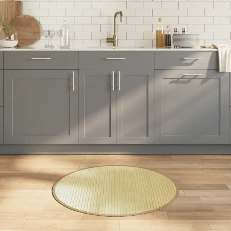 Vloerkleed van Bamboe met neutrale kleuren en gemakkelijk schoon te maken - lichtnaturel / 80 cm - Vloerkleden