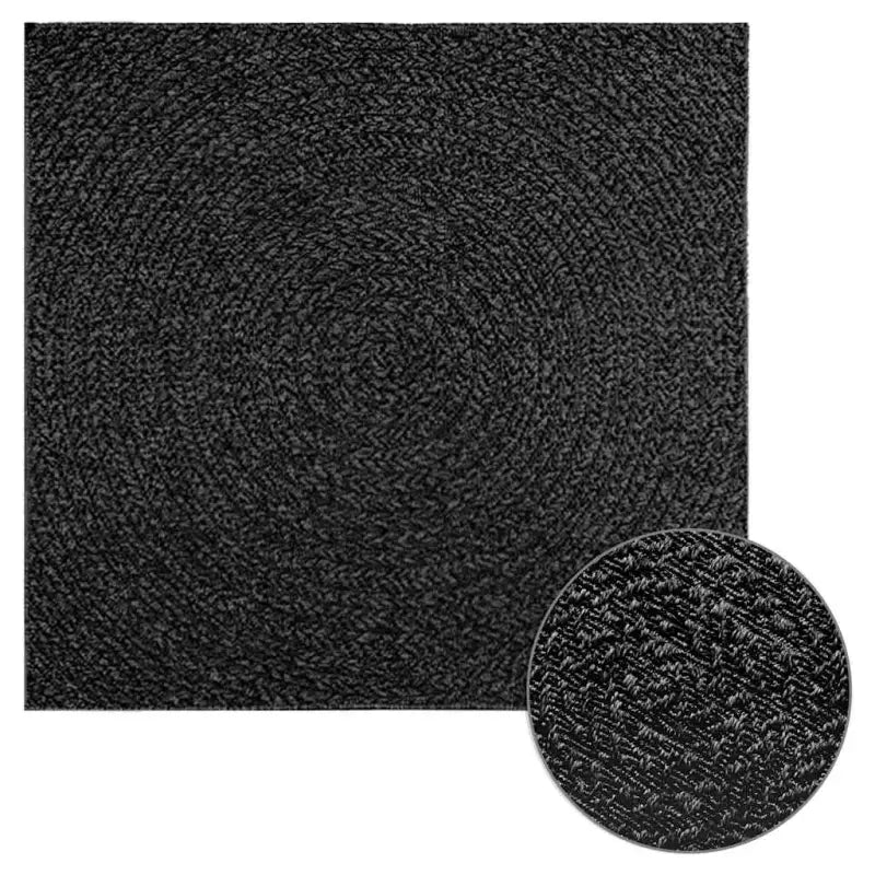 Vloerkleed voor binnen en buiten met gezellige sfeer - Antraciet / 120 x 120 cm / Rond - Vloerkleden