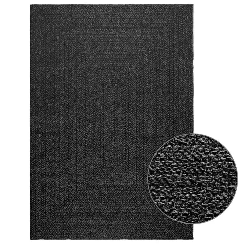Vloerkleed voor binnen en buiten met gezellige sfeer - Antraciet / 140 x 200 cm / Rechthoekig - Vloerkleden