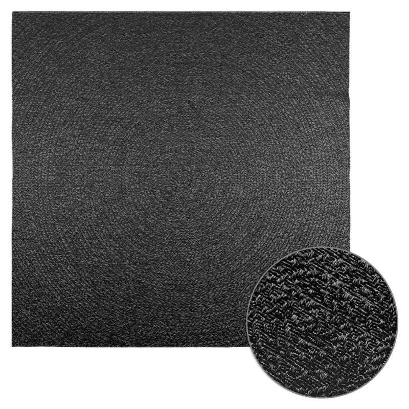 Vloerkleed voor binnen en buiten met gezellige sfeer - Antraciet / 200 x 200 cm / Rond - Vloerkleden