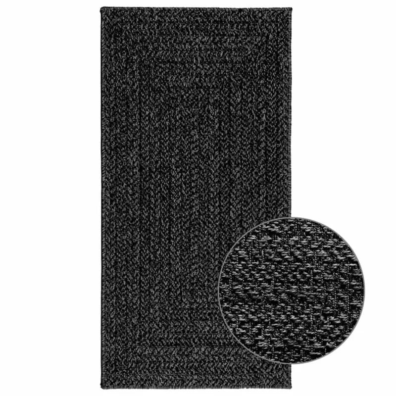 Vloerkleed voor binnen en buiten met gezellige sfeer - Antraciet / 60 x 110 cm / Rechthoekig - Vloerkleden