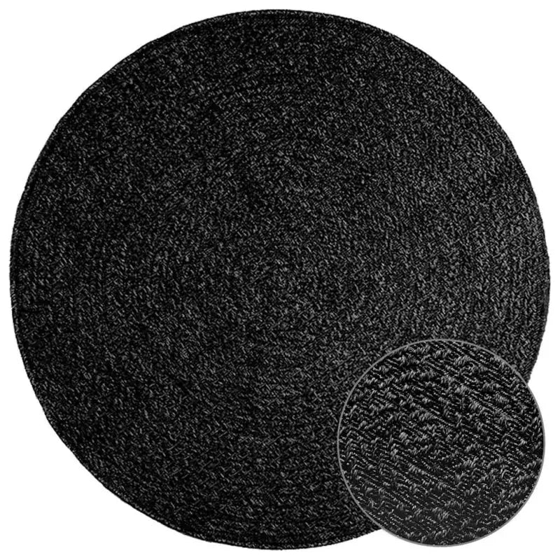 Vloerkleed voor binnen en buiten met gezellige sfeer - Antraciet / Ø 120 cm / Rond - Vloerkleden