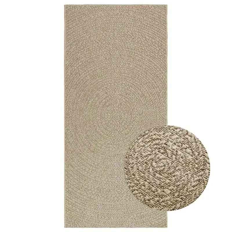 Vloerkleed voor binnen en buiten met gezellige sfeer - Beige / 100 x 200 cm / Rond - Vloerkleden