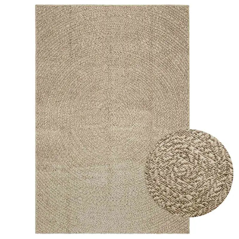 Vloerkleed voor binnen en buiten met gezellige sfeer - Beige / 140 x 200 cm / Rond - Vloerkleden