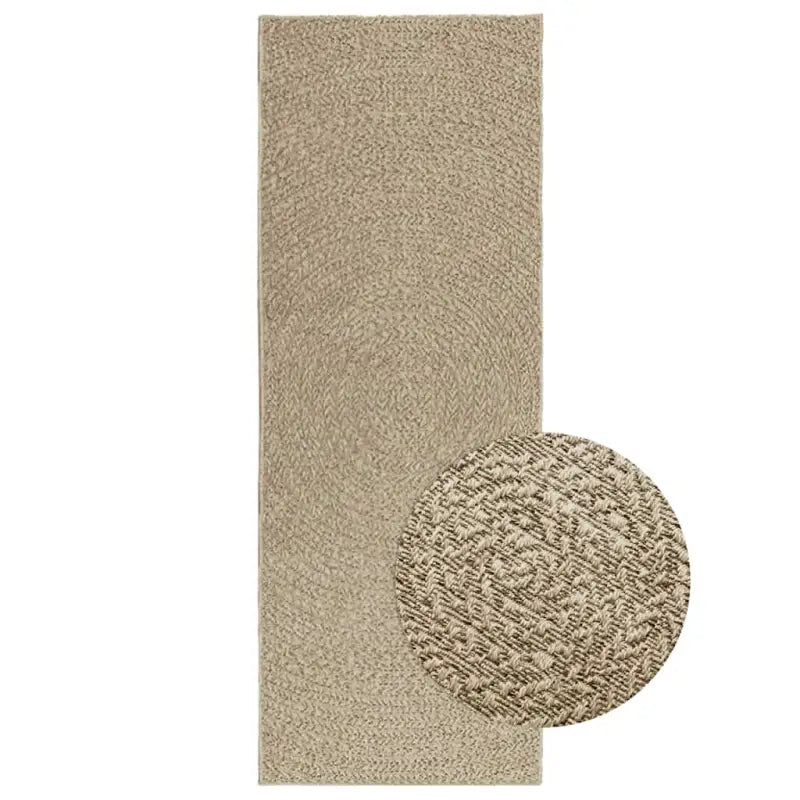 Vloerkleed voor binnen en buiten met gezellige sfeer - Beige / 80 x 200 cm / Rond - Vloerkleden