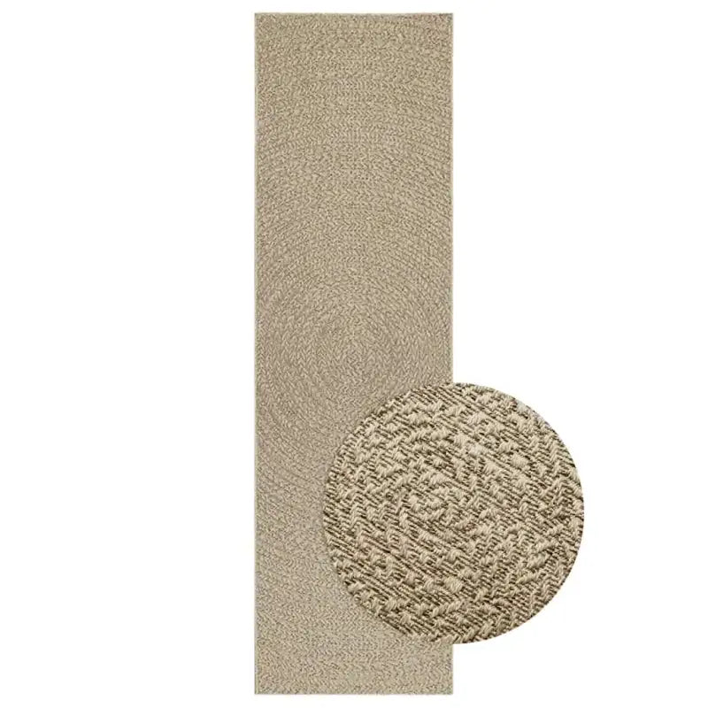 Vloerkleed voor binnen en buiten met gezellige sfeer - Beige / 80 x 250 cm / Rond - Vloerkleden