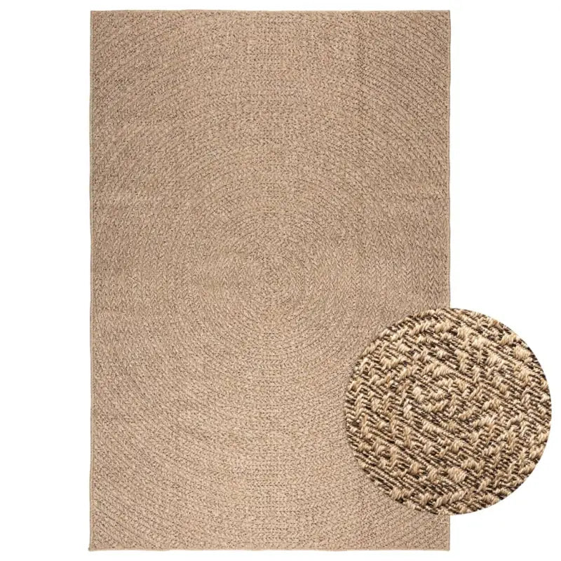 Vloerkleed voor binnen en buiten met gezellige sfeer - Bruin / 200 x 290 cm / Rond - Vloerkleden