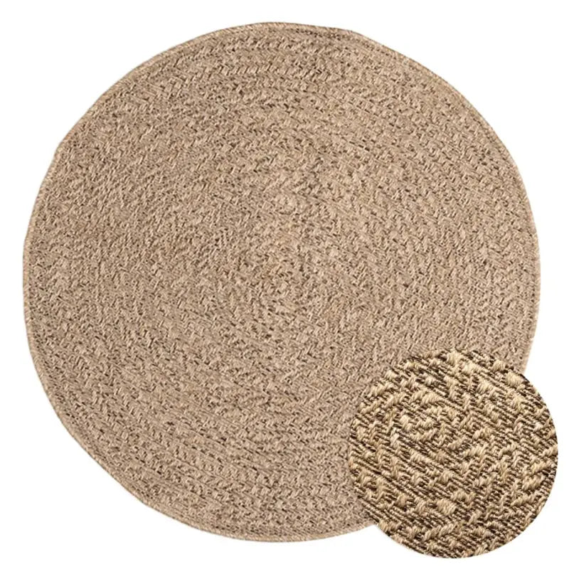 Vloerkleed voor binnen en buiten met gezellige sfeer - Bruin / Ø 90 cm / Rond - Vloerkleden