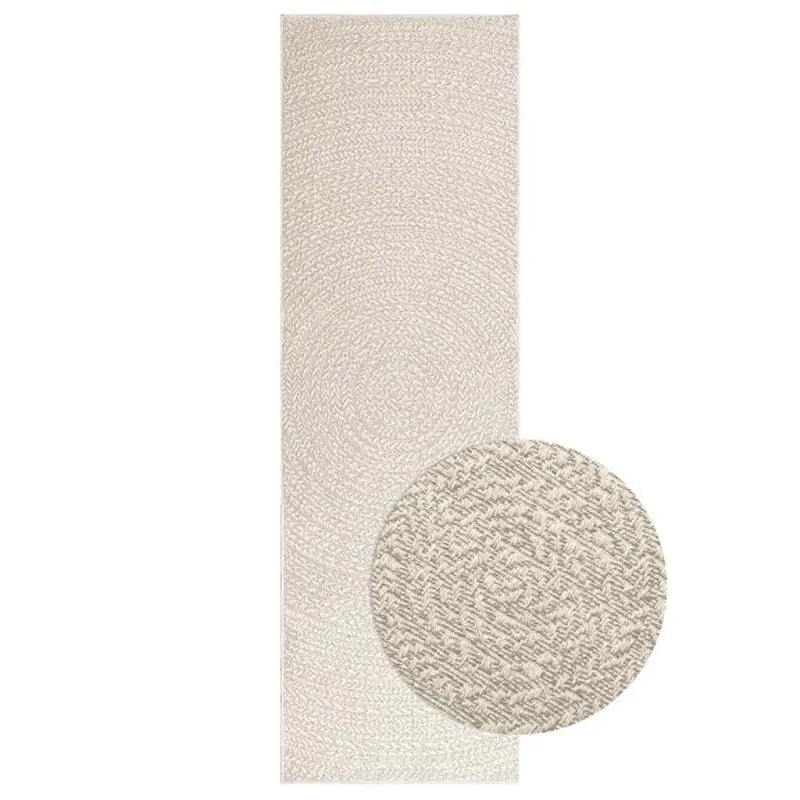 Vloerkleed voor binnen en buiten met gezellige sfeer - Crème / 80 x 250 cm / Rond - Vloerkleden