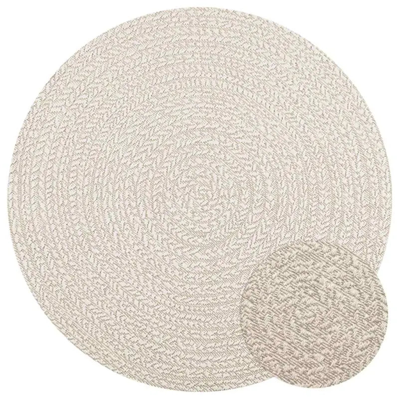 Vloerkleed voor binnen en buiten met gezellige sfeer - Crème / Ø 120 cm / Rond - Vloerkleden