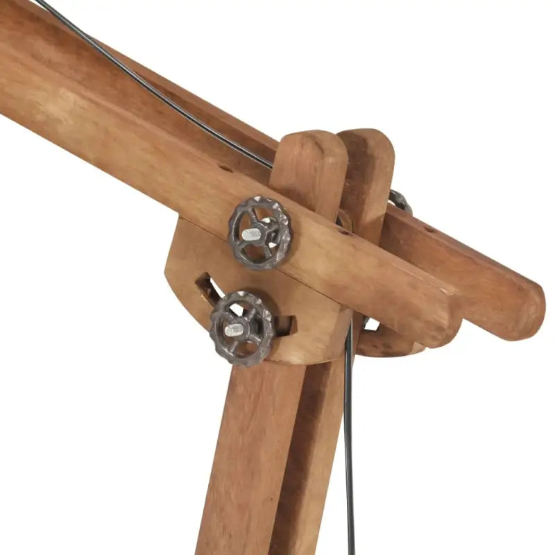 Vloerlamp met massief mangohout en verstelbare houten lat in bruine afwerking - Lampen