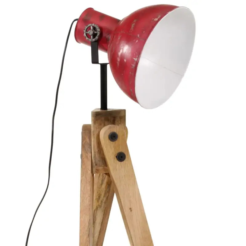 Vloerlamp van massief mangohout met E27 fitting in verweerd rood - Lampen